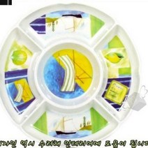 에씨클레오 아름다운 디자인 열과 충격에 강한 멜라민 오절접시 주방용품 식기류 E-249441, 1개, 사진색