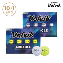 볼빅 골프선물세트 10+1 볼빅 NEW 미라클 프리미엄 골프공 2피스 12알, 사이즈, VOL_MIRACLE_옐로우