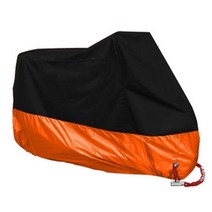 오토바이 스쿠터용 방수 방진 UV 차단 패브릭 커버 야외 및 실내 내마모성 사계절 덮개 190T, XL for 2001mm-2100mm_001Orange