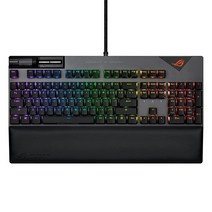 ASUS ROG Strix Flare II 100% RGB 게이밍 키보드 NX 블루 기계식 스위치 ABS 각인 키캡 8k Hz 폴링 소음 감쇠 폼 미디어 컨트롤 USB, ROG NX Blue Clicky