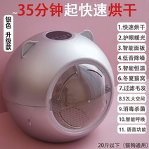 에어샤워 펫드라이룸 드라이기 건조기 기계 반려동물 애견 고급 개 강아지 반려견 바두기 미용 블로어 고양이 털말리기, 고급형 실버 - 살균 음성기능 추가