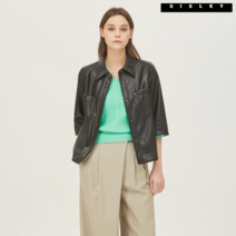 [시슬리] 소프트 샤인 레더 셔킷 자켓 SALE04211_BK