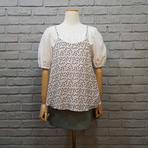 플라워 뷔스티에 끈 나시 블라우스