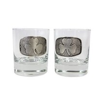 Shamrock 아이리쉬 위스키 잔 백랍 2개 세트 아일랜드에서 제작