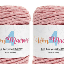 니뜨 코튼 마크라메4 뜨개실 2볼 + 코튼라벨 1장 + 플래닛토트백도안, 27_피치