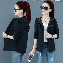 빅사이즈원피스 77 88 99 4XL-5XL 봄 가을 얇은 여성 자켓 포켓 지퍼 자켓 인과 후드 윈드 브레이커 양면 착용 기본 코트 플러스 사이즈 4 562