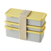 락앤락 DOSILOCK 스타터팩 3단 도시락 360ml + 530ml, 옐로우, 2세트