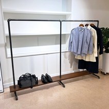셀릭홈 파이프 행거 매장 인테리어 옷가게 행거 스탠드 옷걸이 드레스룸 행거 DIY, 1단 확장 선반형, 네츄럴