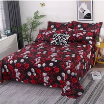 라지킹침대 3 조각 침대 시트 세트 1pc 플랫 2pcs 베개 면화 린넨 편안한 커버 더블 퀸 사이즈, [01] 3pcs 160x230cm, [16] 23