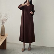 수키 브이넥 플레어 원피스 1064062