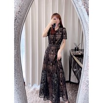 레이스 자수 펀칭 원피스 2023년 봄신상