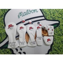 신상품 골프채 세트 퍼터 하프 라운드 원 우드 폴 커버 한판 어부 헤드 보호 케이스, 화이트(5개 세트)