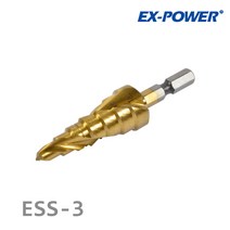 이엑스파워 EXP 헤리컬 타입 2날 SUS용 ESS-3 스텝드릴 육각 티탄 알루미늄 코팅 내열 내구성 우수