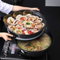 유진 FDA승인 유진 경질 2단 찜솥 34cm 대게 킹크랩 찜통 찜기 업소용 대형 가리비 새우 조개 꽃게 스팀 솥 만두, 본상품선택