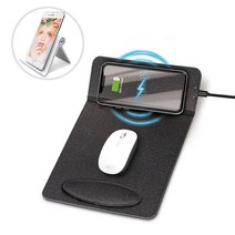 코시 MP2163WL 고속무선충전마우스패드(손목받침) 15W 인조가죽 (고급형 RA-103 모델 스마트폰 거치대 증정)
