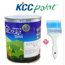 KCC친환경 에이스 내 외부 수성 겸용(무광 화이트) 0.9L 소 포장+PP2인치평붓, 친환경수성 화이트(무광) +PP3인치 평붓, 900ml