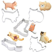 쿠키커터 쿠키스탬프 Kapmore-내열성 고양이 모양 쿠키 커터 금형 5 강아지 녹슬지 않는 크리에이티브 케이크 퐁당 DIY 베이킹 도구