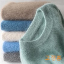 남성 곰돌이 앙고라니트 스웨터 라운드 두꺼운 풀오버