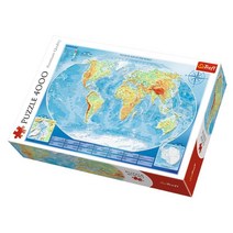 직소퍼즐 Trefl-대형 직소 퍼즐 4000 조각 세계지도, 한개옵션0, 한개옵션1