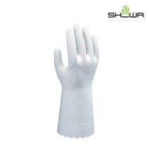 쇼와 B0700R 내유 방수 코팅 내화학 PVC 얇은 장갑 실험 산업용, 쇼와 B0700R PVC장갑(화이트 L)