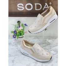 소다 SODA 여성 스니커즈 슬립온 2022S222 베이지 굽 6CM ( 가벼운 키높이 슬립온 )NC신구로