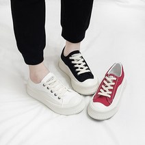 디아슈즈 엘디 둥근코 오버솔 캔버스 통굽 스니커즈 4cm