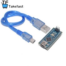 아두이노키트 프로그래밍 전자 아두이노 모듈 부품 Arduino nano 3.0 atmega328 컨트롤러 호환 보드 모듈 pcb 개발 보드 (usb v3.0 없음) 프로모션, 케이블 용접