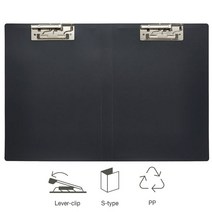 =PP 더블 레버 클립화일 A4 펀치리스파일 2P, 2P 흑색(404025)