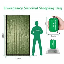 비비색 백패킹 1인용 미니텐트 초경량 비박텐트야외 생활 Bivy 비상 침낭 열 보온 방수 마일 라 응급 처치, 01 Green