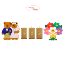 WIGGLE WIGGLE BIG PARTY CANDLE 위글위글 빅파티초 생일파티 초 캔들 BIG SIZE, 02.Smile Gold Bar, ONE