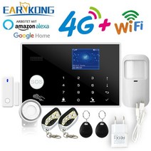 도난 경보기 4g 홈 알람 tuya 와이파이 알람 앱 433mhz 무선 앰프 유선 감지기 도난 경보 rfid 카드 tft lcd 터치 키보드 11개 언어, a
