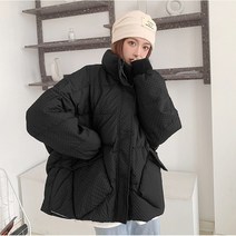 QIANSU 하이넥 빅포켓 도톰 다운