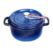 인테리어 스타우브 STAUB 꼬꼬떼 무쇠 냄비 인덕션 무쇠솥 솥밥 3.8L 2.2L 2L, 옵션 값, 24cm 그라데이션 블루