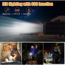 휴대용태양광 태양광 파워뱅크 인버터 충전기보조베터리 80000mAh 휴대용 Poverbank 외부 배터리 충전기 강, 한개옵션0