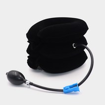 칼브라운 3단 쿠션 에어 펌프 거북목 목견인기, 블랙