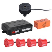 자동차 전방 감지 센서 CarPro 범용 4 개의 부저 12V 22mm 주차 키트 역방향 백업 레이더 사운드 경고 표시기 프로브 시스템 597EA 3, 05 red