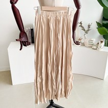 메이룸 2055러쉬SK 스웨이드 쭈글이 링클 밴딩 롱 스커트