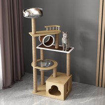 원목캣타워 숨숨집 고양이집 대형 스크래처, 1개, 고급형 (A10)