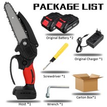 충전톱6 인치 3000W 88VF 미니 전기 체인 톱 0/1/2PC 배터리 Makita 배터리 18V EU 플러그에 대 한 한 손으, CHINA|2 battery red