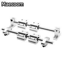 2Set 3D 프린터 부품 광학 축 키트 2x8mm 크롬 도금 샤프트 베어링 4 x SC8UU 4 x SK8 알루미늄 엔드 서포터, 09 400mm_01 Vertical