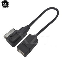usb aux 케이블 음악 mdi mmi ami to usb 여성 인터페이스 오디오 aux 어댑터 데이터 와이어 audi a3 a4 a5 a6 q5 for vw mk5, 검은색
