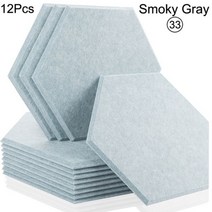 방음벽 방음 스펀지 차음제 흡음제 녹음실 벽간소음 방음공사 작업실 방음판, Large Hexagon, 33--Smoky Gray, 0.9cm High Density