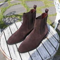 2컬러 남자 천연 소가죽 스웨이드 5cm 업 키높이 진 브라운 첼시부츠