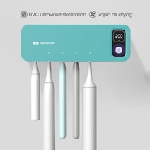 cmxio 전동 칫솔 홀더 칫솔 uv 살균 건조 욕실 액세서리 용 자동 치약 디스펜서, b-그린
