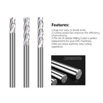 CNC 햄튼 엔드 밀 4 플루트 초경 밀링 커터 3.175mm 생크 나선형 플랫 비트 목공 절단 라우터, [02] 3.175x2x8x40mm