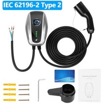 전기차 충전기 EV 충전 스테이션 케이블 EVSE 월박스 테슬라 포드 리프 볼트 기아용 32A 7KW 695155, T2 Screen And Card 695155