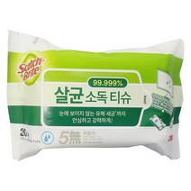 3M 살균소독 청소 티슈 20매, 4팩