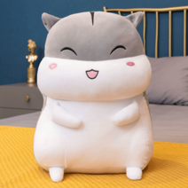 대형 햄스터 인형 리얼 애착 수면 침대 쿠션 생일 집들이 선물, 그레이프릴큐티, 1m피규어쿠션탈부착