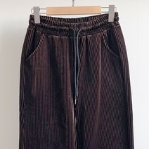피글리 여성용 융털 코듀로이벨벳 일자 팬츠