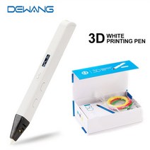 3D펜RP800A OLED 디스플레이 전문가용 3D 프린팅 펜 드로잉 세트 두들링 아트 크래프트 제작 선물 교육 완, 04 White Pen_01 UK